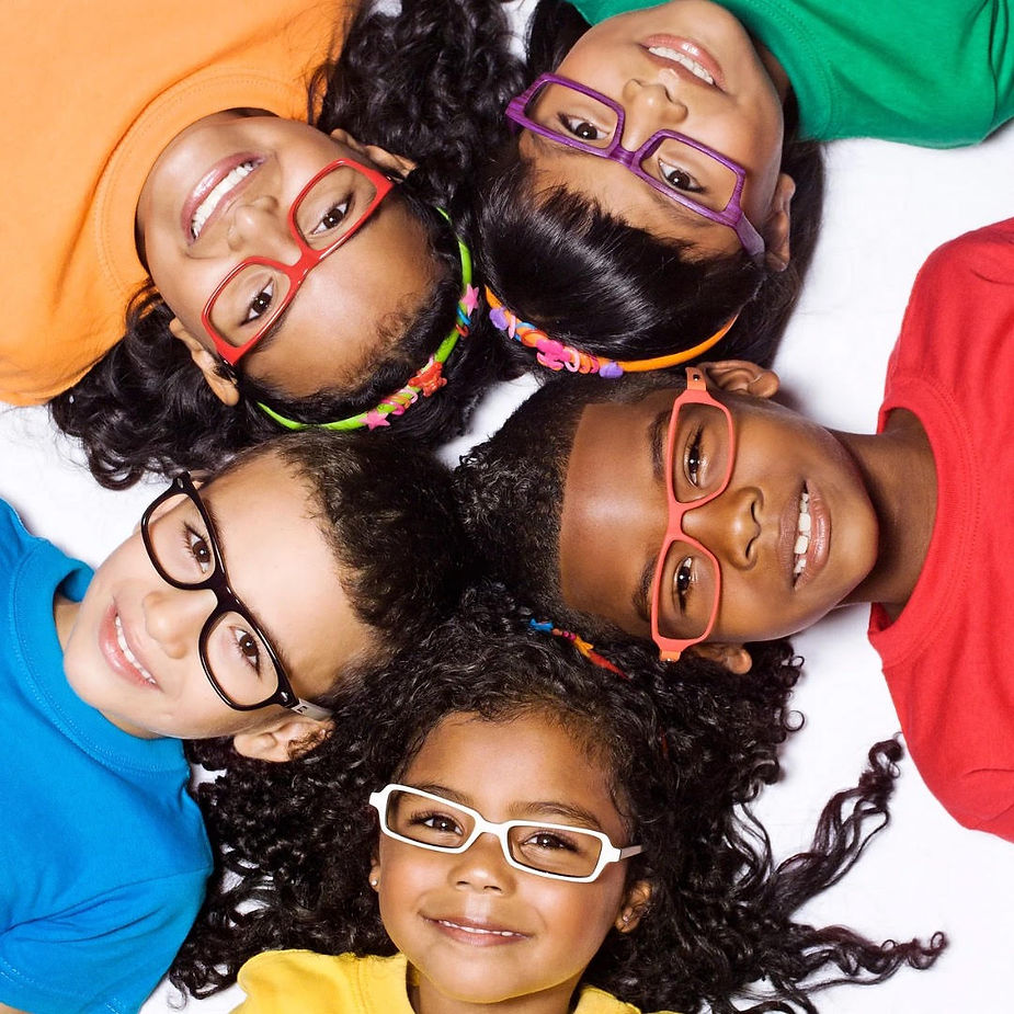 five black children who are different yet smiling in their differences - depicting autism spectrum at varying length and dimension, which can improve faster with the right social support