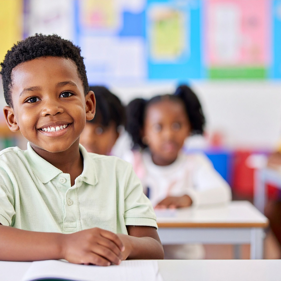A black male child in school settings
