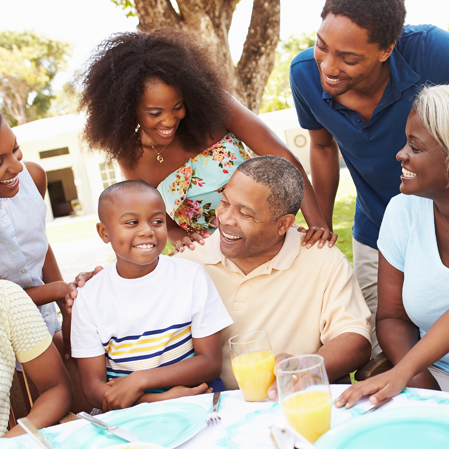 A whole family working together to support a child